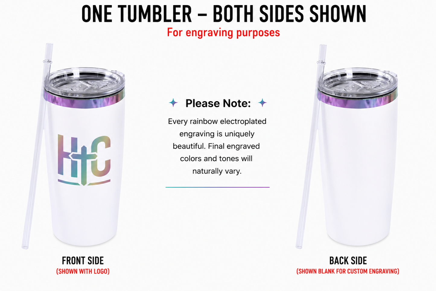 20 oz Rainbow Electroplated Tumbler