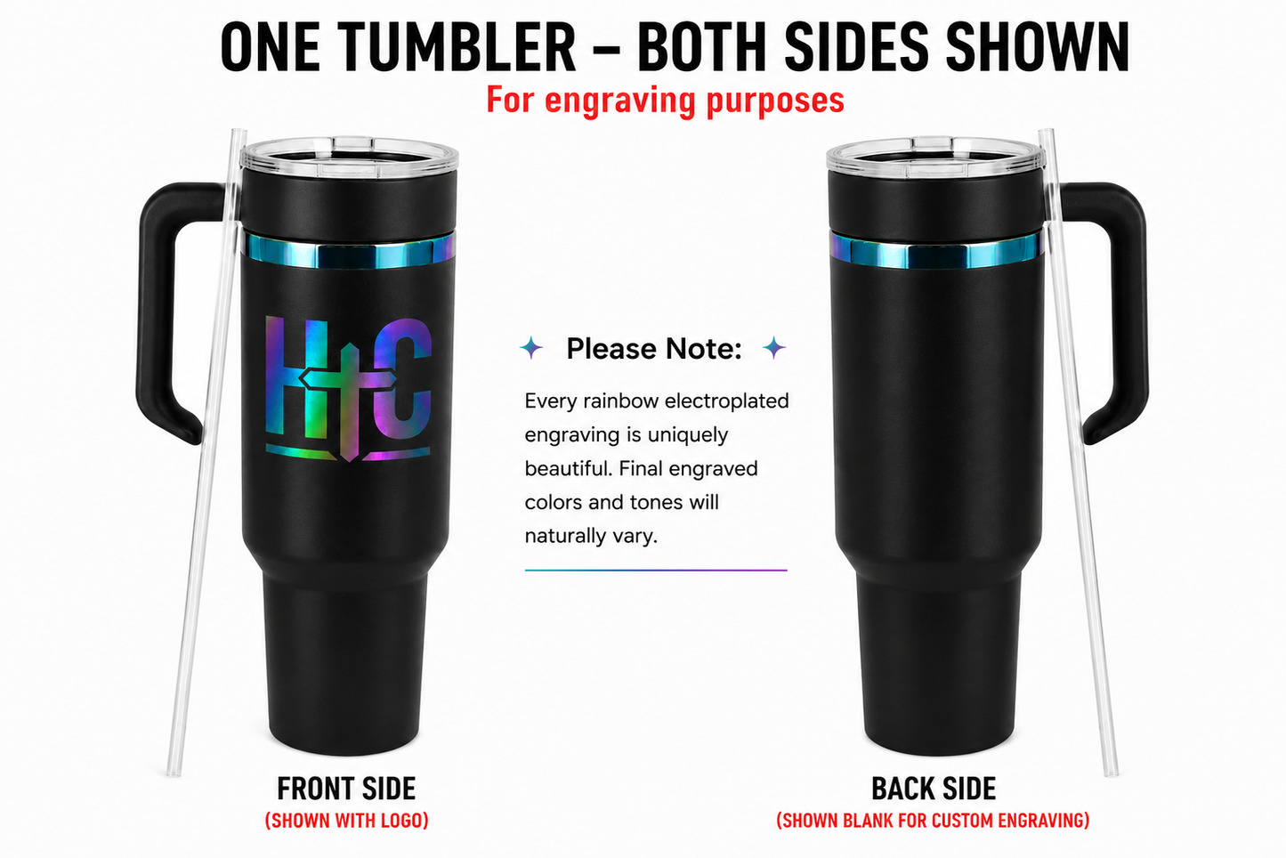 40 oz Rainbow Electroplated Tumbler