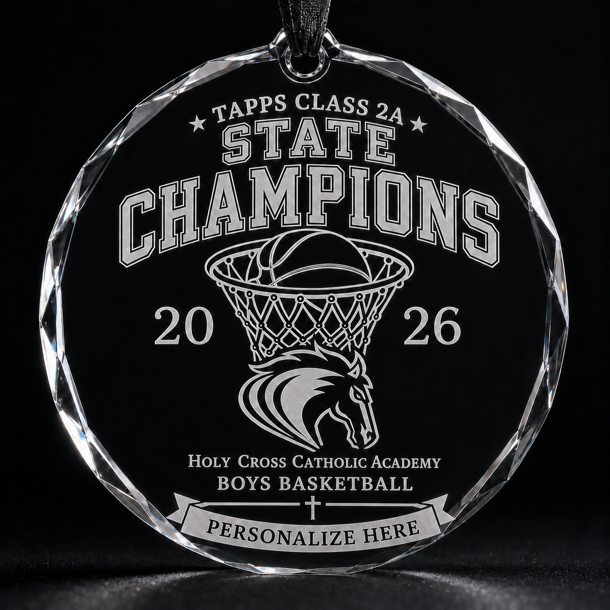 2026 Holy Cross State Champions Boys Basketball Ornament