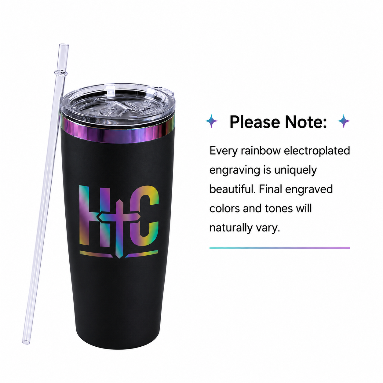 20 oz Rainbow Electroplated Tumbler