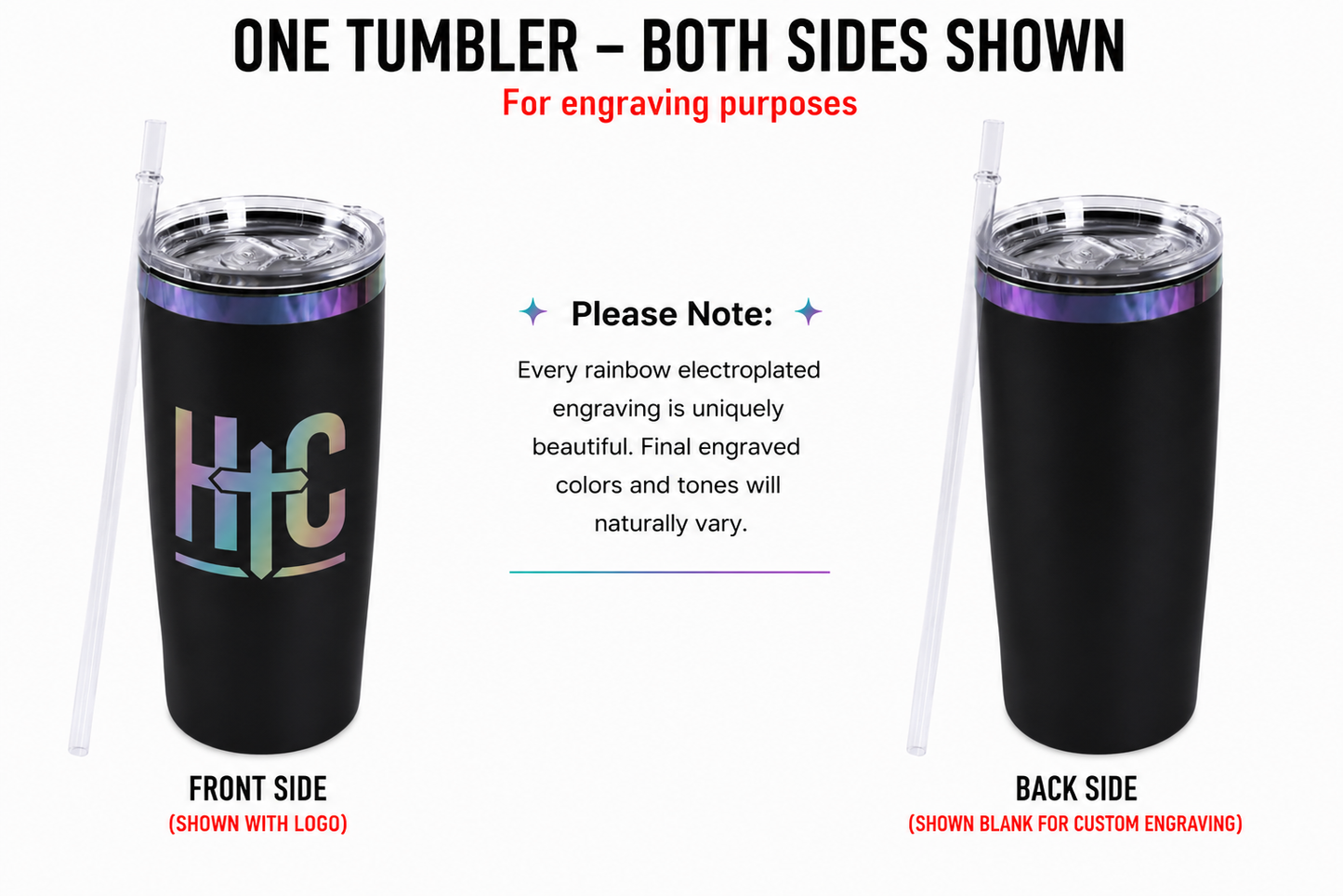 20 oz Rainbow Electroplated Tumbler