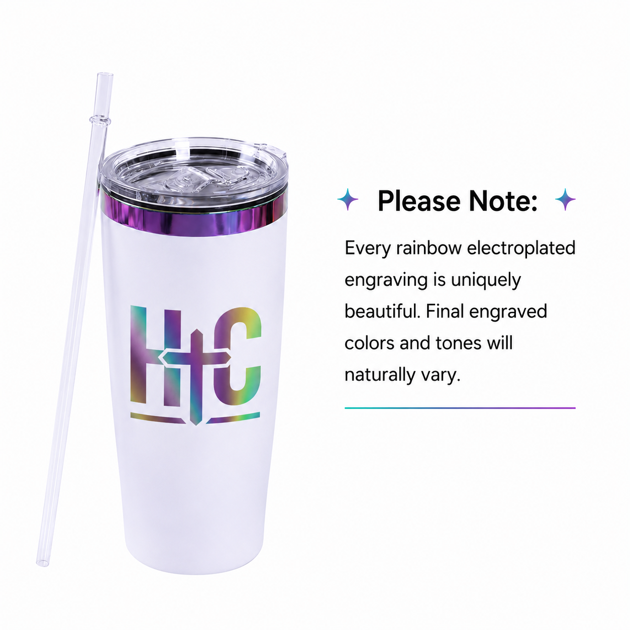 20 oz Rainbow Electroplated Tumbler