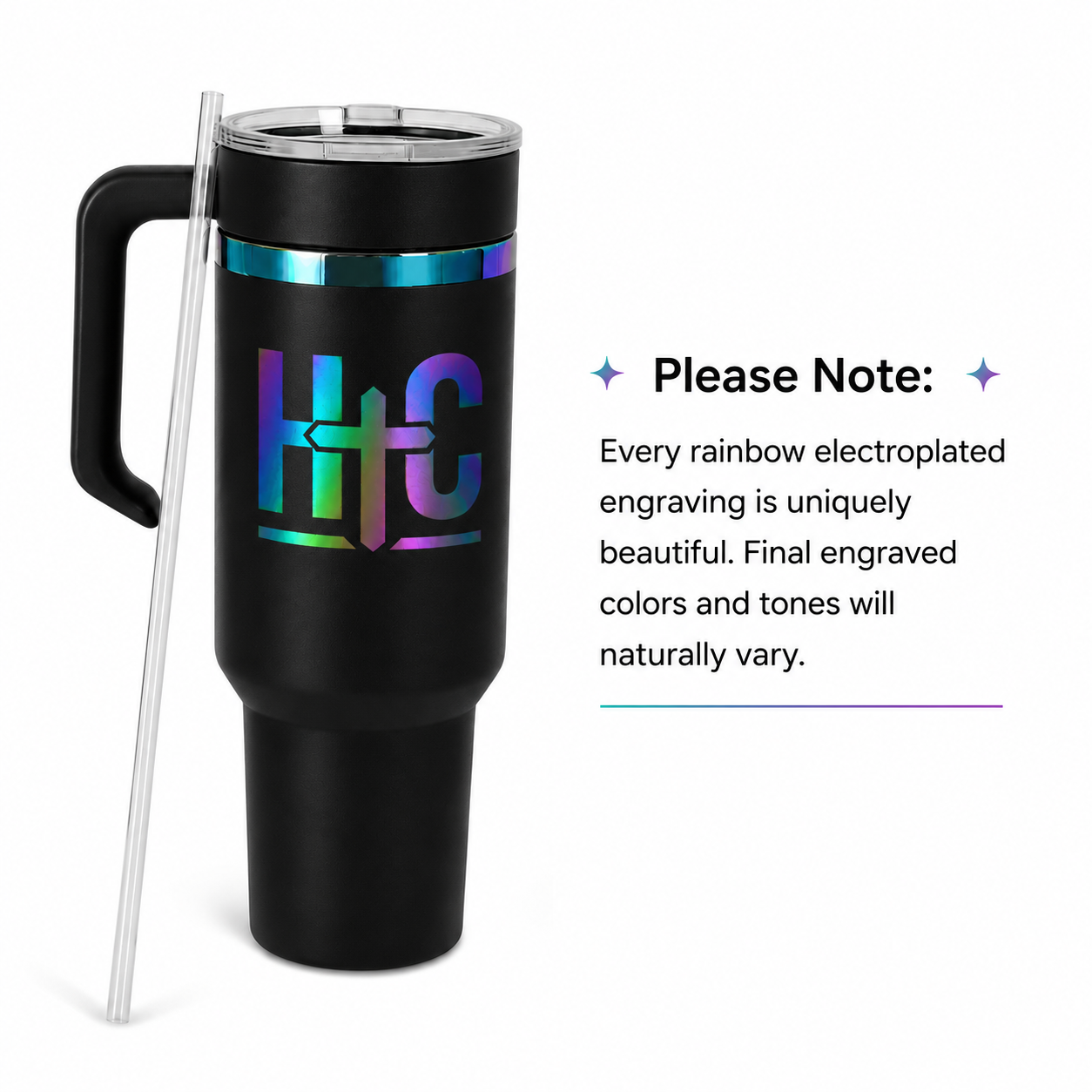 40 oz Rainbow Electroplated Tumbler