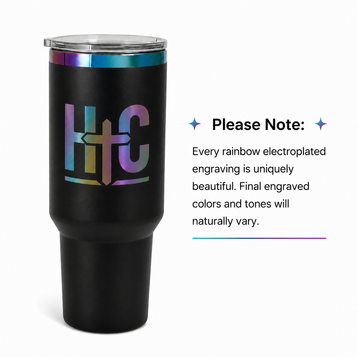 40 oz Rainbow Electroplated Tumbler