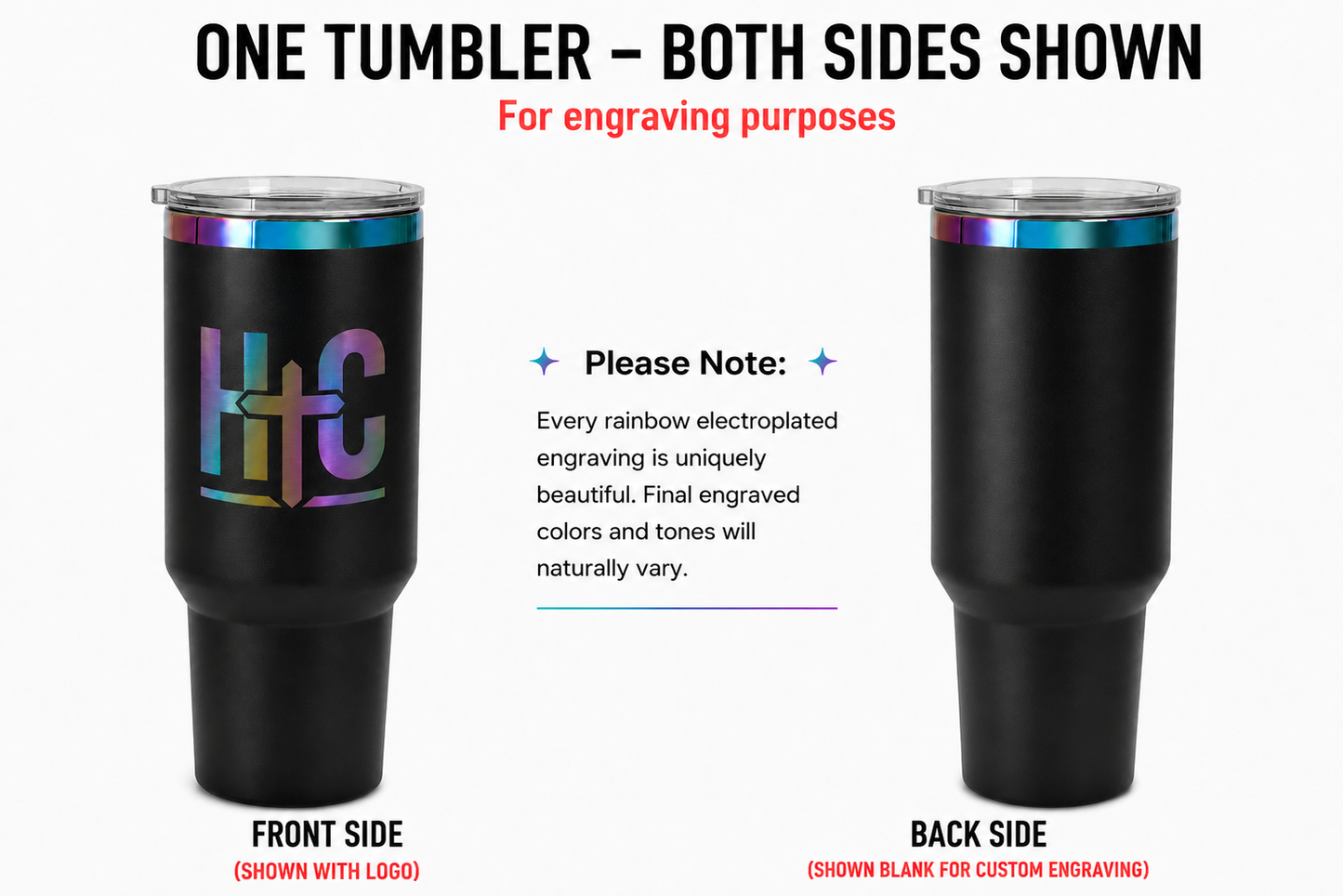 40 oz Rainbow Electroplated Tumbler