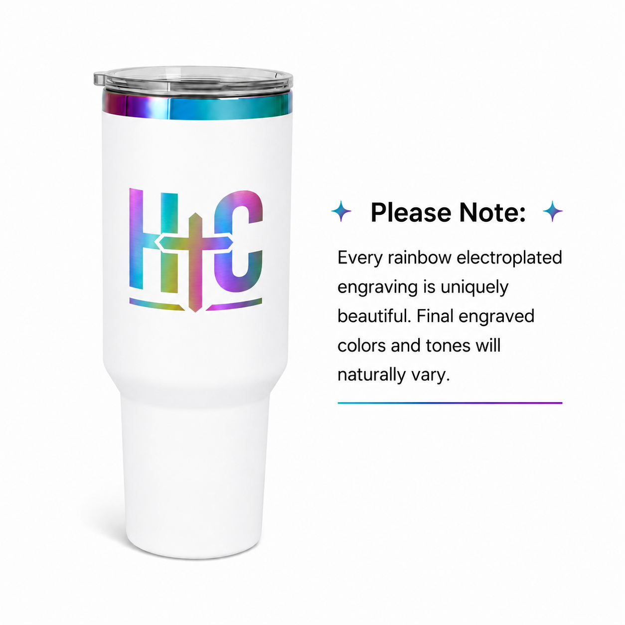 40 oz Rainbow Electroplated Tumbler