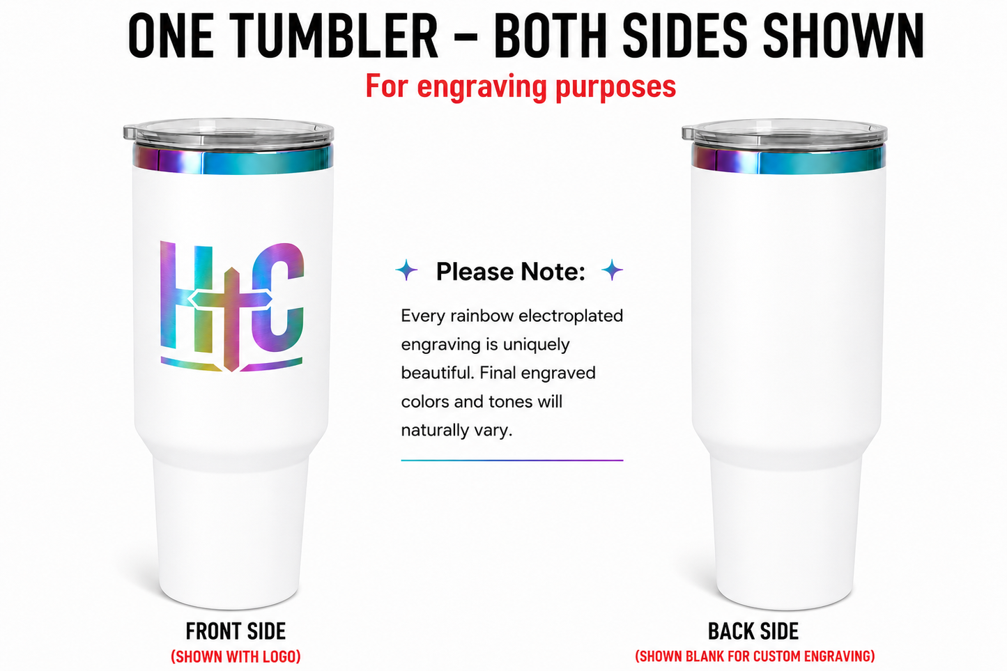 40 oz Rainbow Electroplated Tumbler