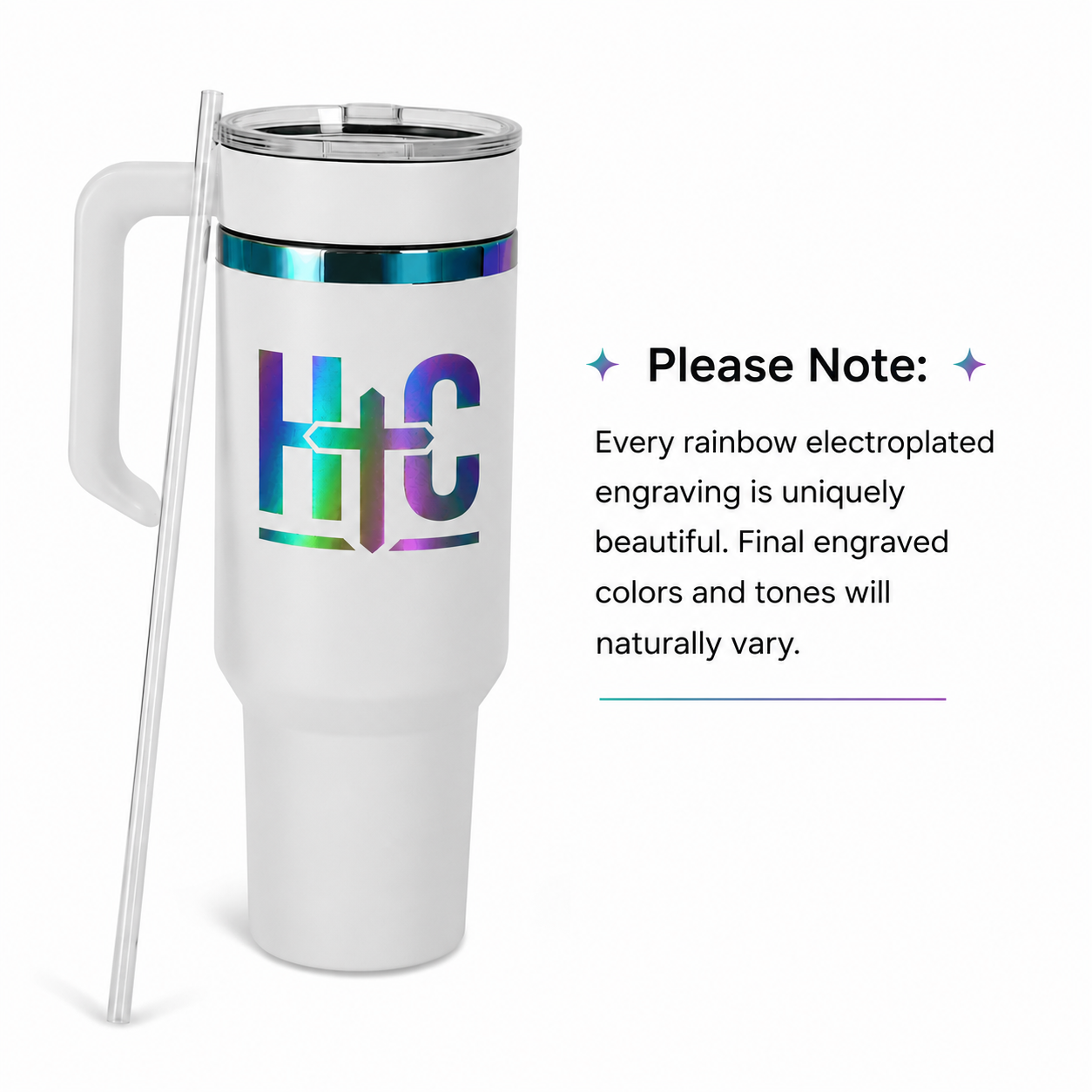 40 oz Rainbow Electroplated Tumbler