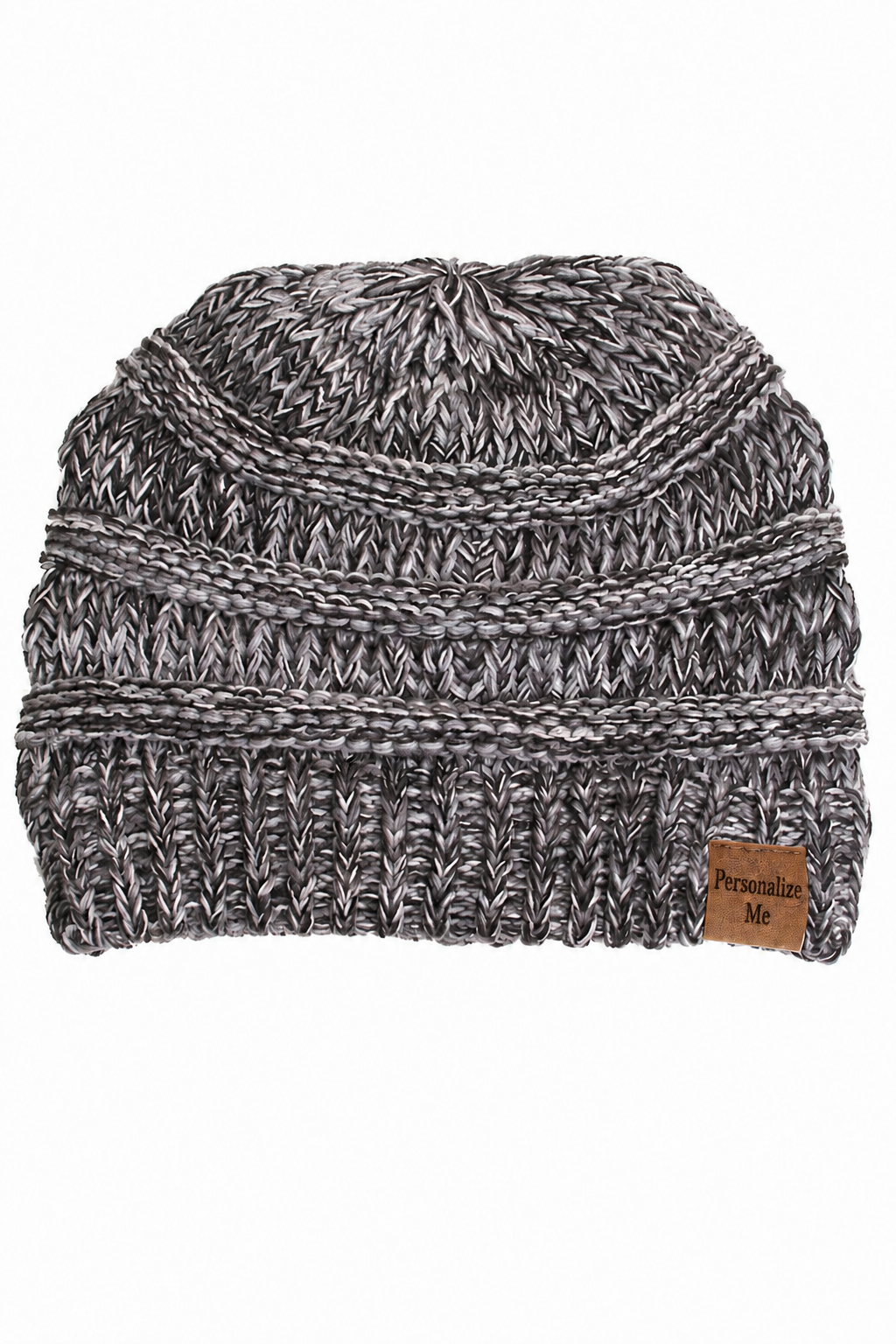 Black and White Four Tone Thread Mix Color Cable Beanie Winter Hat: 031