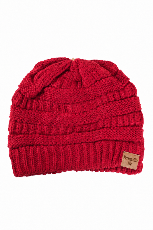 Burgundy Cable Knit Classic Beanie Winter Hat