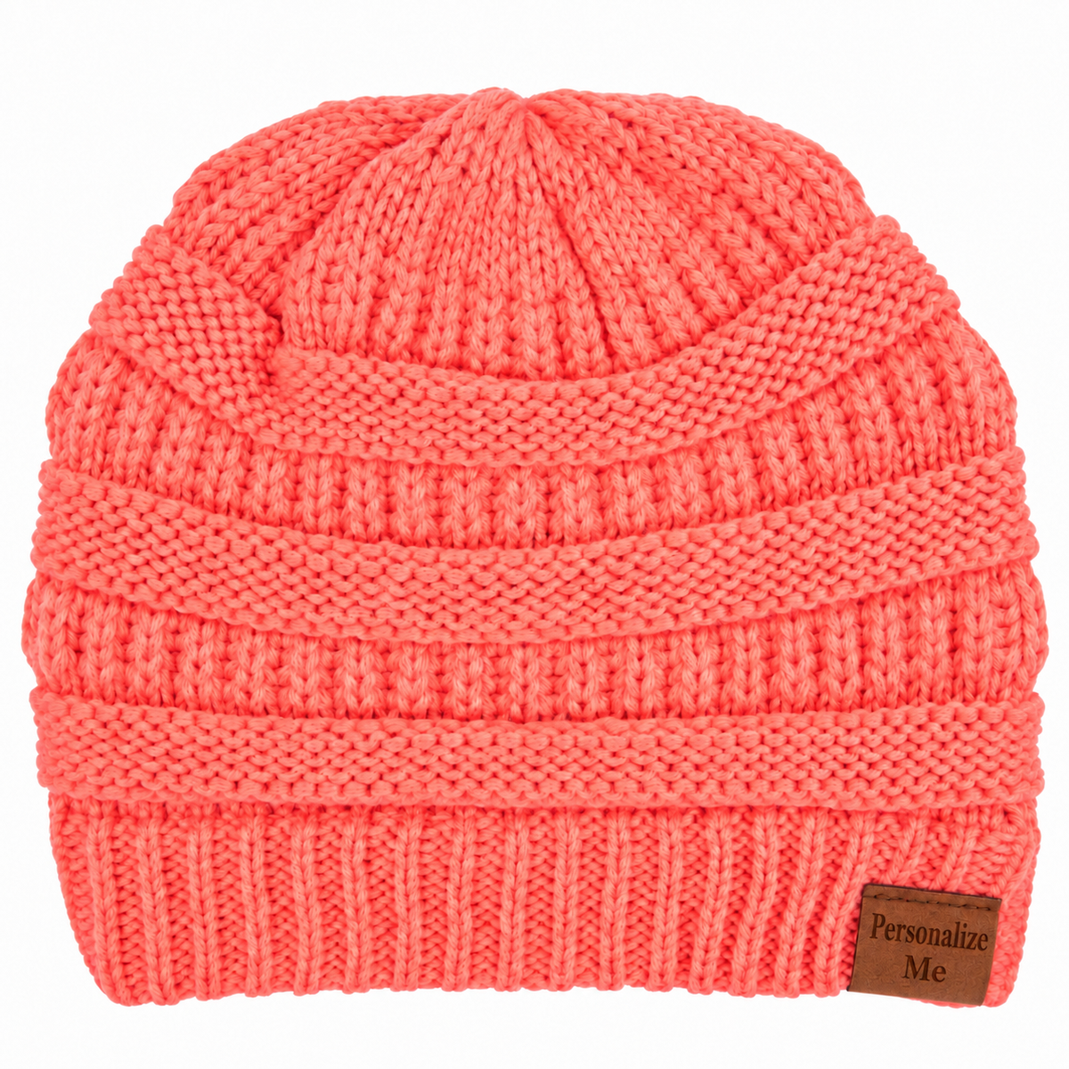 Coral Cable Knit Classic Beanie Winter Hat