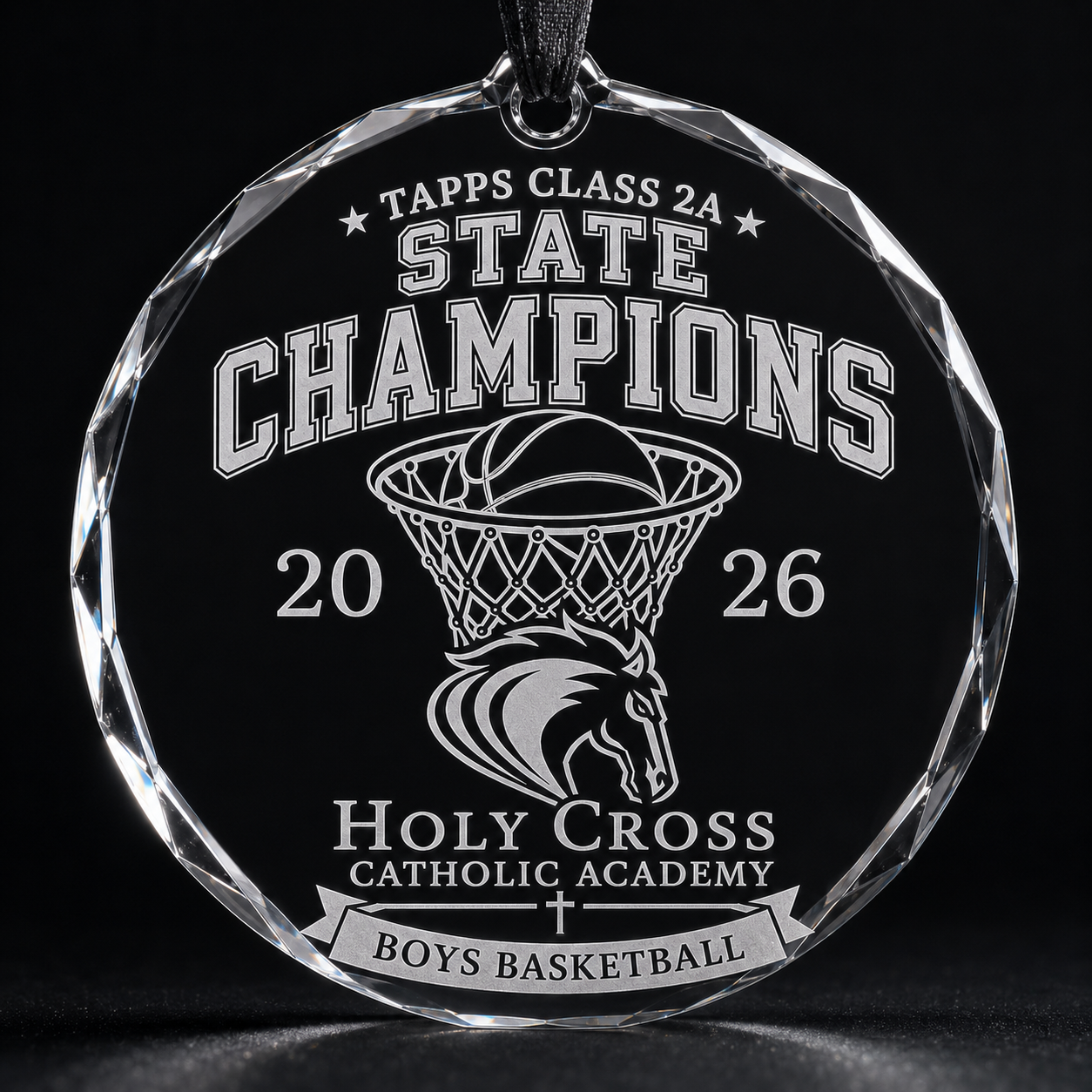 2026 Holy Cross State Champions Boys Basketball Ornament